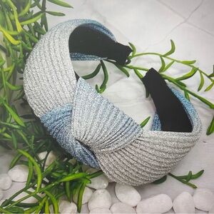 Silver Gray and Blue Shimmer Headband
